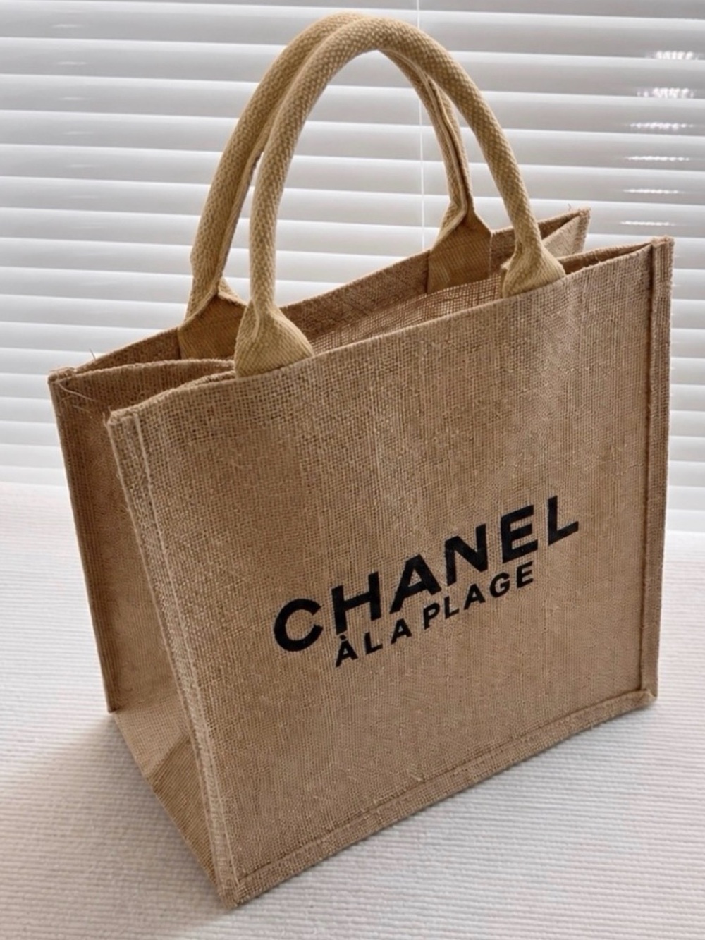 NIP - Chanel à la Plage Natural Coated Jute Tote Bag